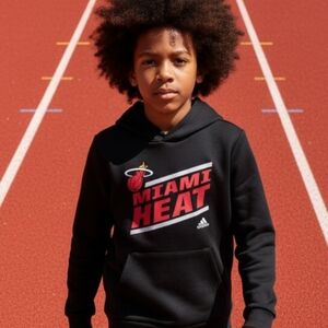Adidas Black Miami Heat Pullover Hoodie